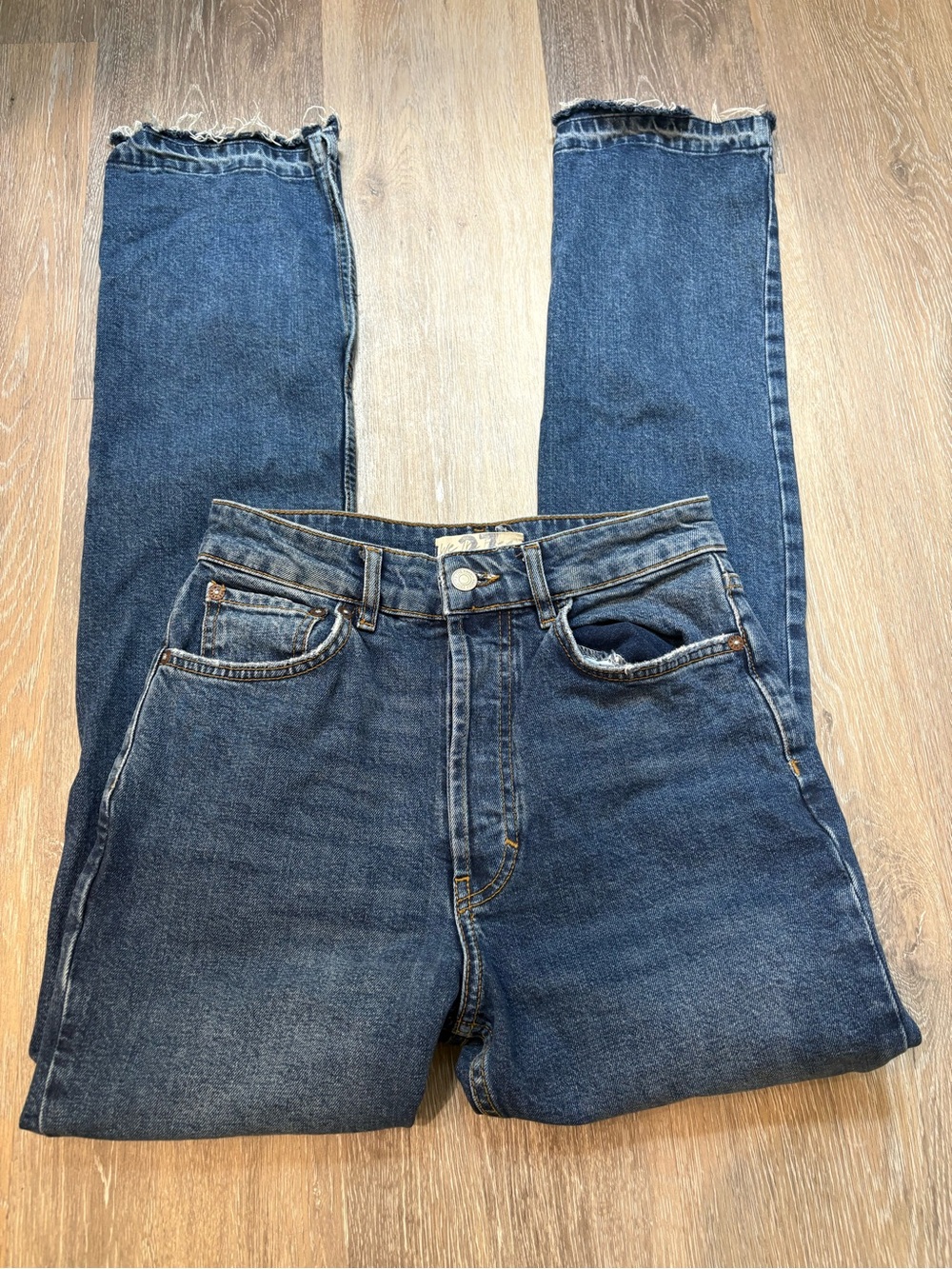 Free People Men's Straight Indigo Blue Denim Jeans